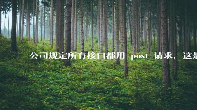 公司规定所有接口都用 post 请求，这是为什么？