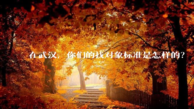 在武汉，你们的找对象标准是怎样的？