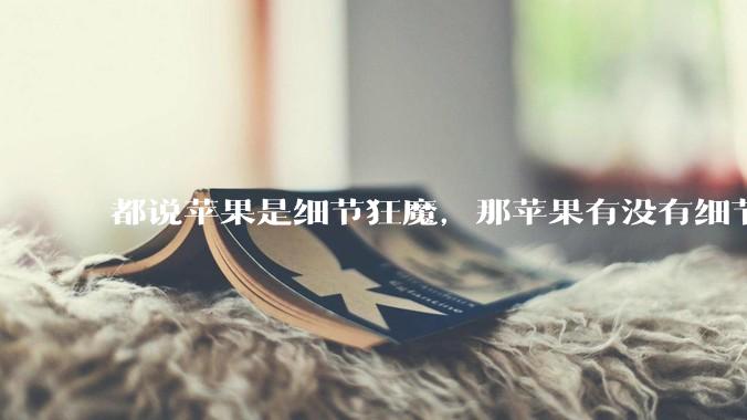 都说苹果是细节狂魔，那苹果有没有细节其实做的很差的点？