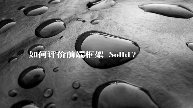 如何评价前端框架 Solid?