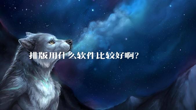 排版用什么软件比较好啊？