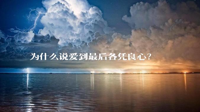 为什么说爱到最后各凭良心？