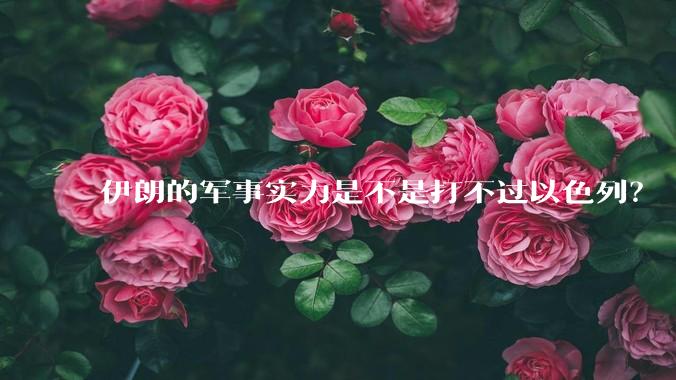伊朗的军事实力是不是打不过以色列？