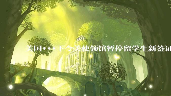 美国***下令美使领馆暂停留学生新签证面谈，将带来哪些影响？美国大学在全球人才竞争中还有优势吗？