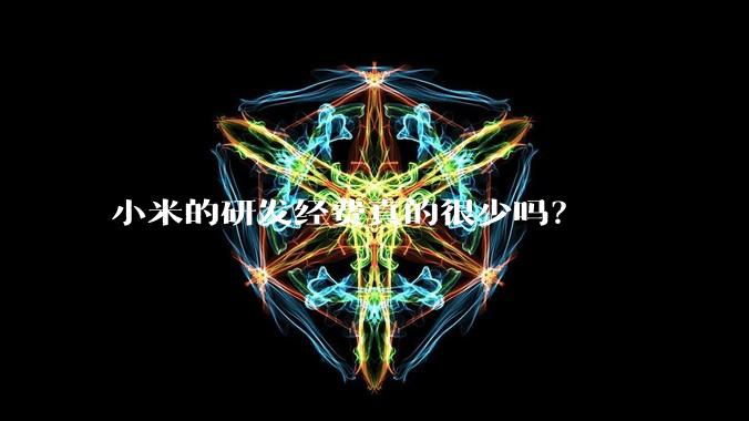 小米的研发经费真的很少吗？