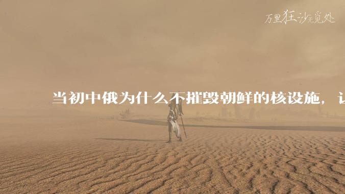 当初中俄为什么不摧毁朝鲜的核设施，让朝鲜拥有了自己的核武器？