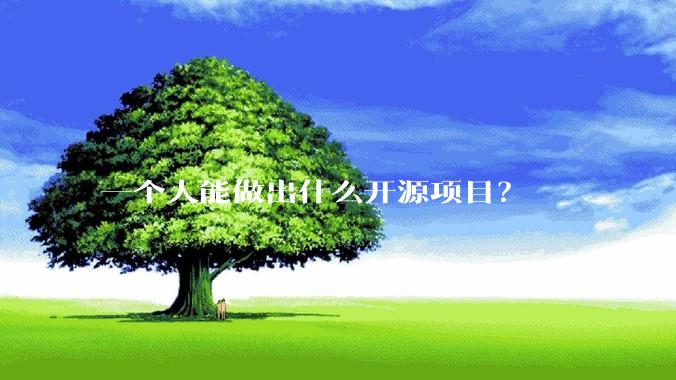 一个人能做出什么开源项目？